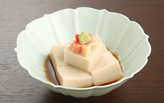 Goma dofu (tofu-like food made with sesame paste and kudzu powder)